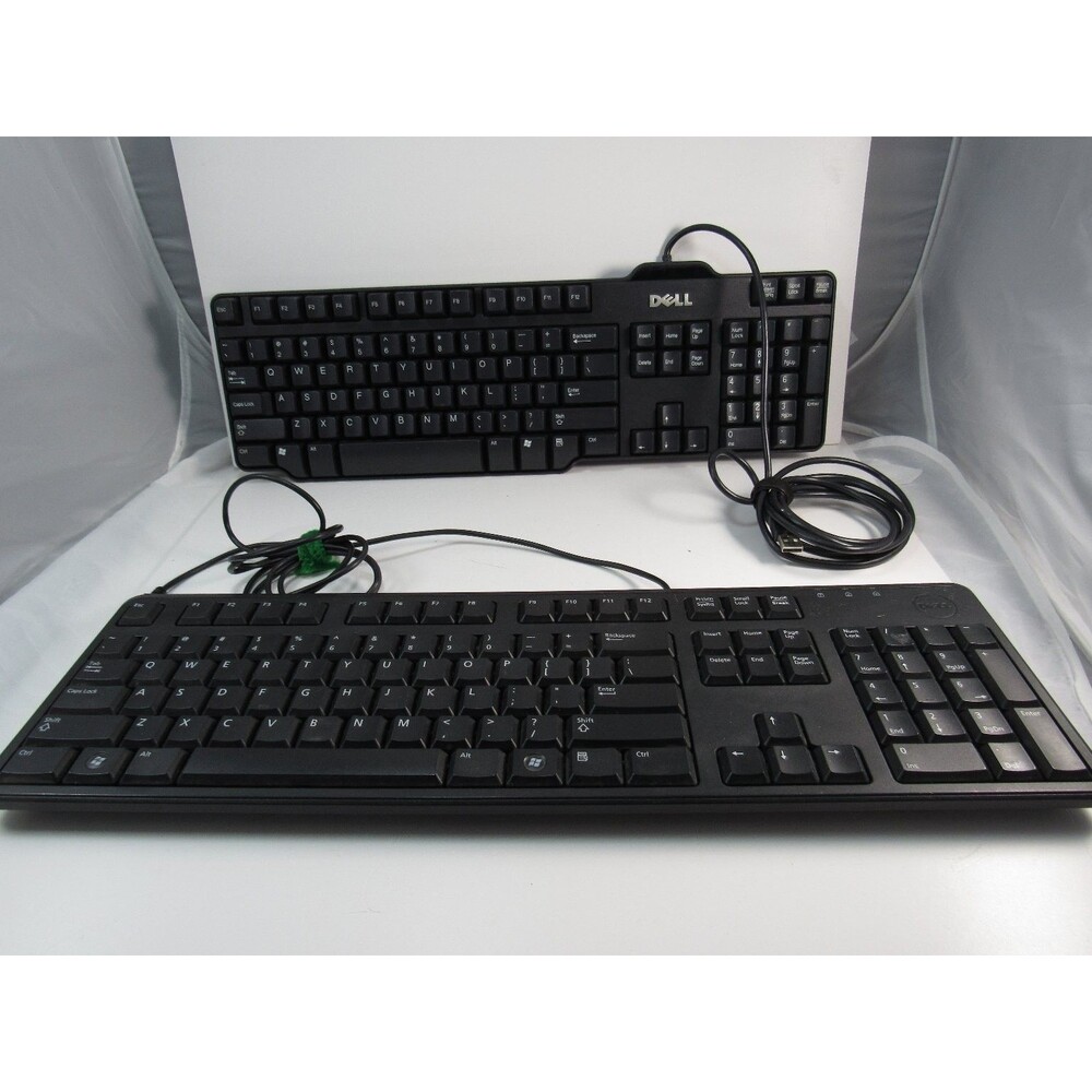Dell Wired Keyboard KB212-B for PC USB Full Size Standard Layout - Lot Of 2